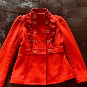 Women’s Red Pea Coat